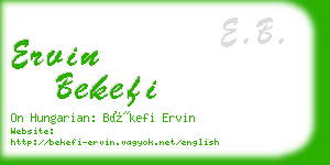 ervin bekefi business card